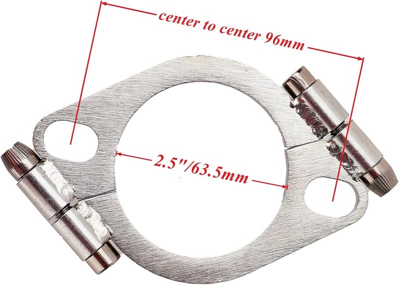 RWRAPS 2.5" Split Flange Repair Kit,Iron galvanized Exhaust Flange 63.5mm/2.5 Inch 2 Bolt Flat Split Flange Repair Replacement Kit - Image 2